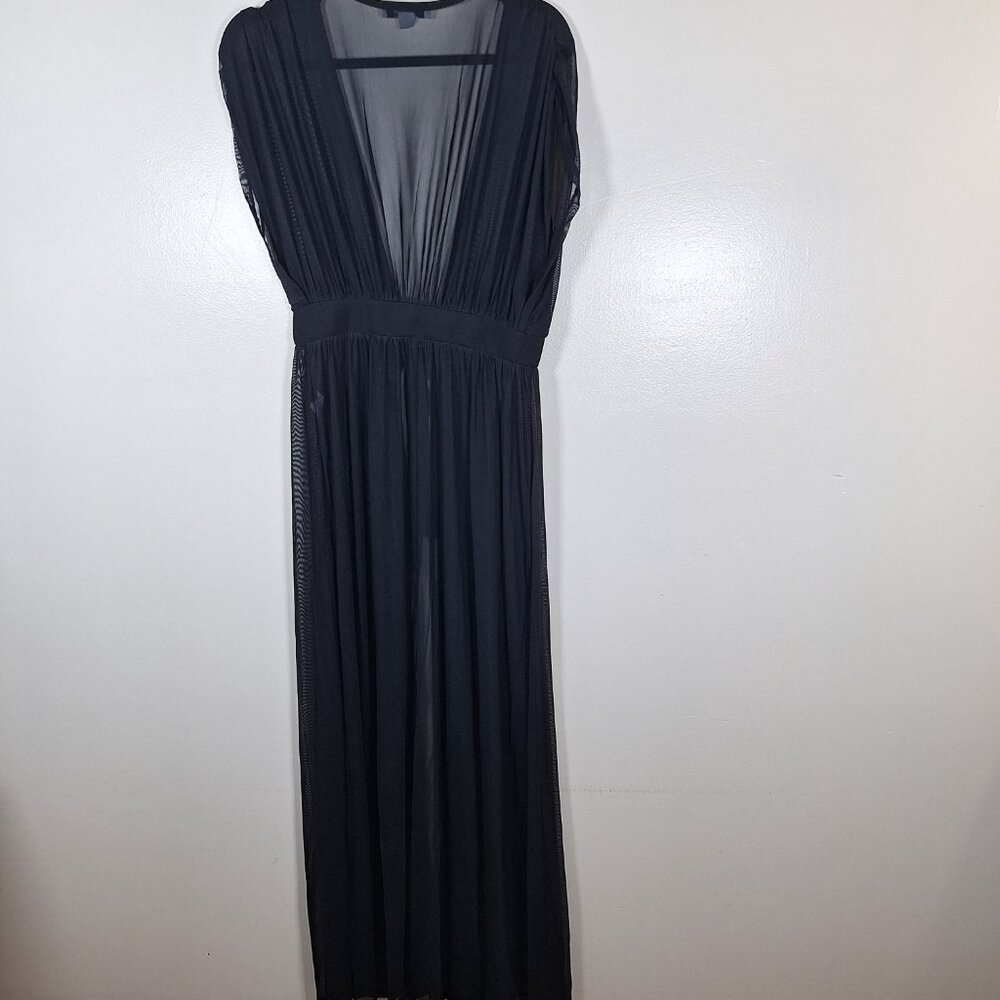 Favlux black short sleeve maxi dress size large
